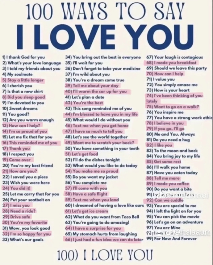 What is your favorite way to say “I love you”?