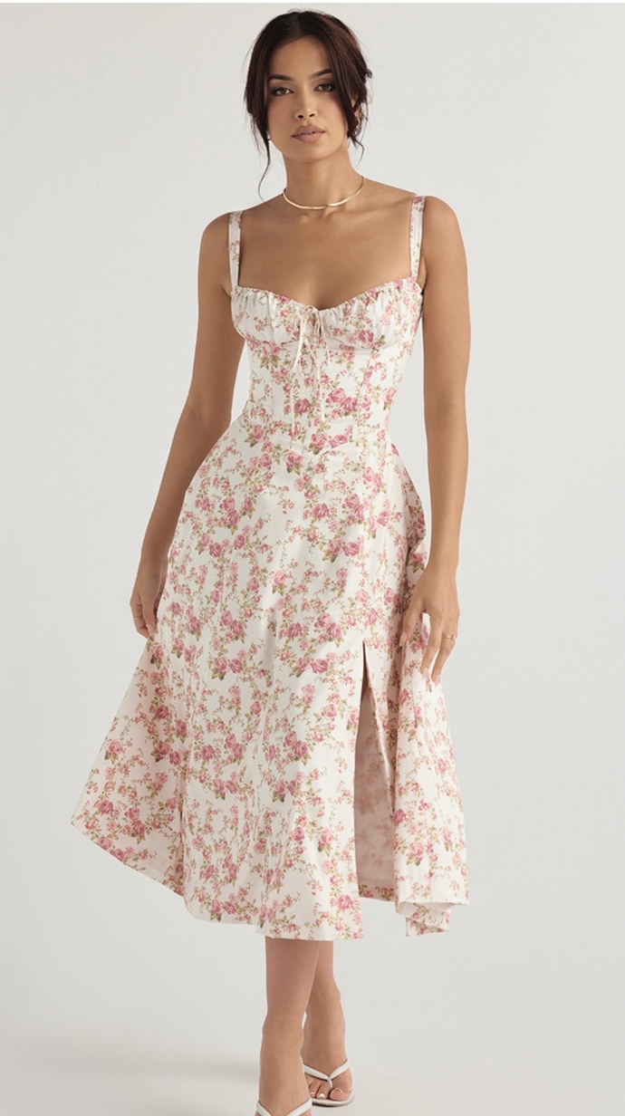 Which style looks better for this rose dress?