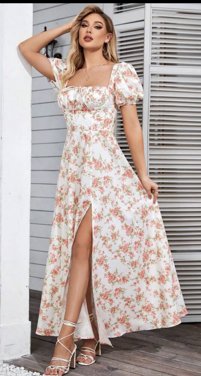 Which style looks better for this rose dress?