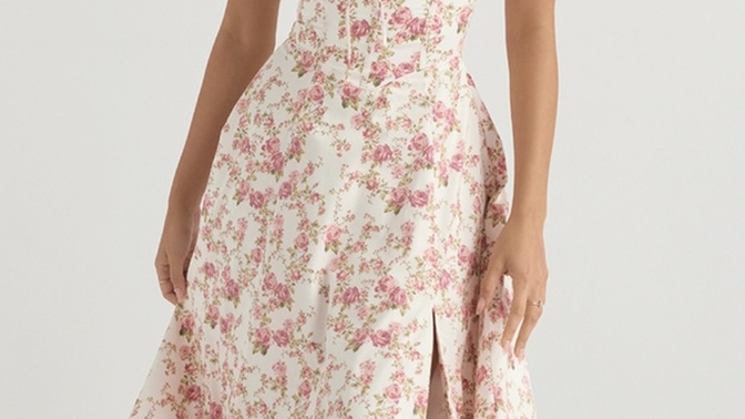 Which style looks better for this rose dress?
