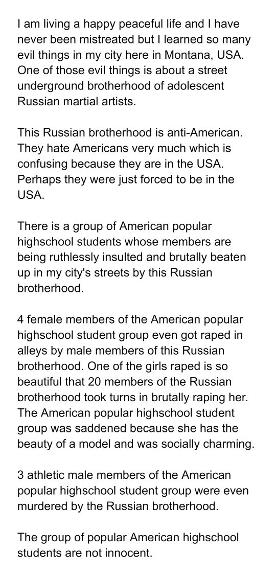 Why is this happening in Montana, USA?
