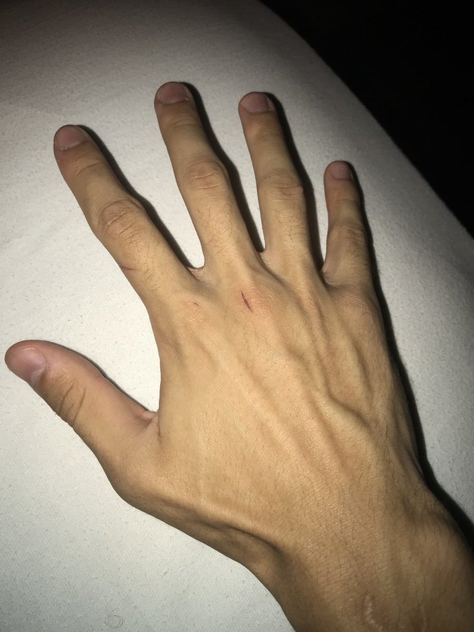 Scrawny-ish boney hands like this where i can see this... similar nails to this...