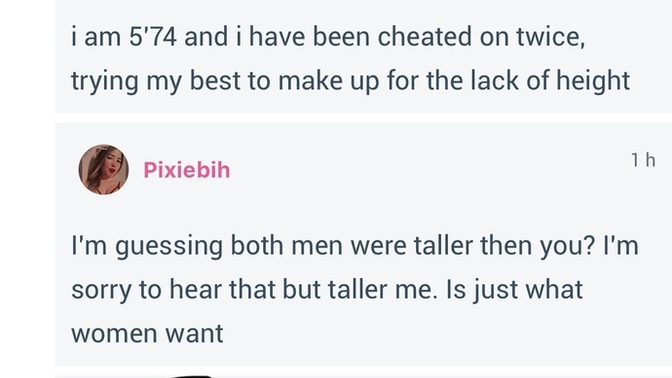 Do you think shorter men get cheated on over taller men?