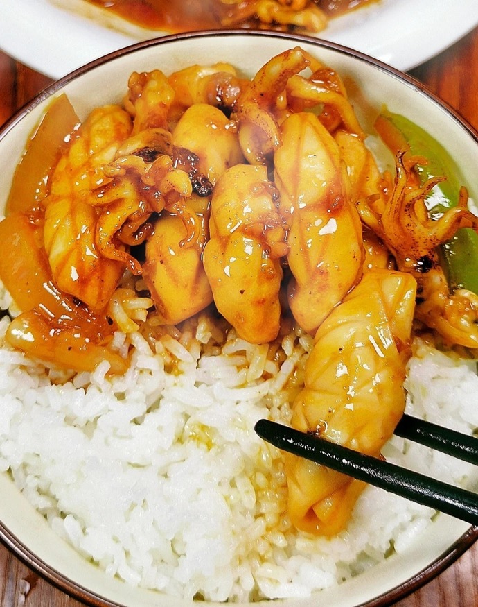 squid & rice (sweet & sour)