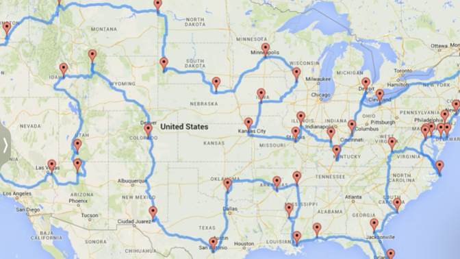 Notice how the most advertised US road-trip skips over the most conservative areas?