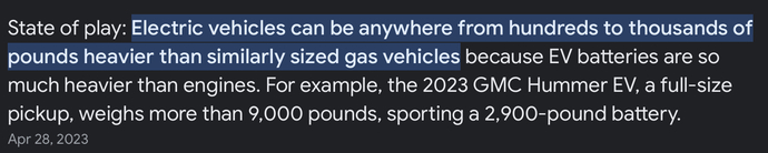Did You Know ELECTRIC VEHICLES Weigh More?