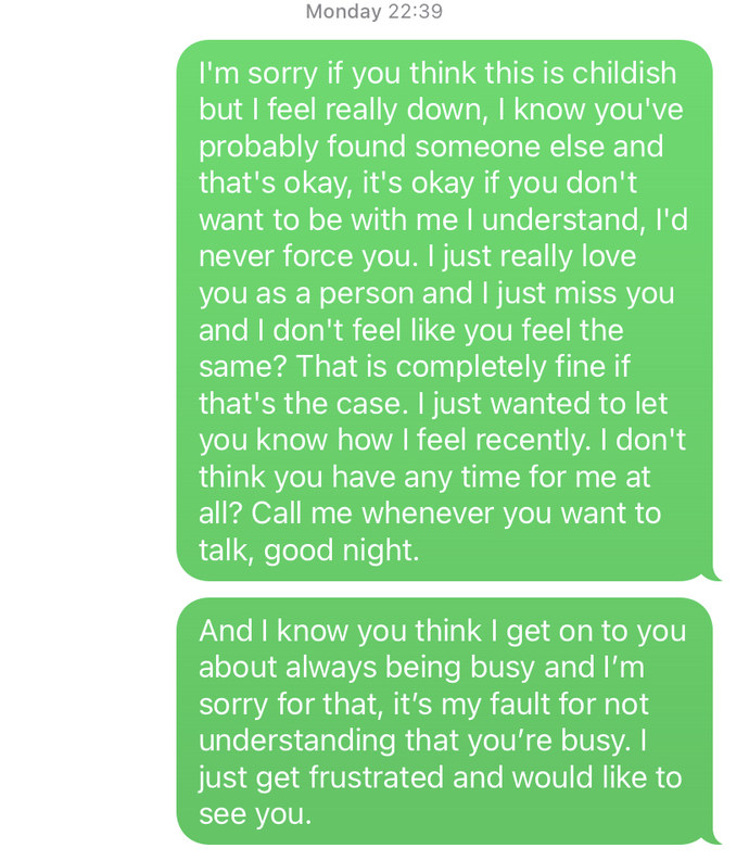Was this paragraph horrible that I sent to my boyfriend?