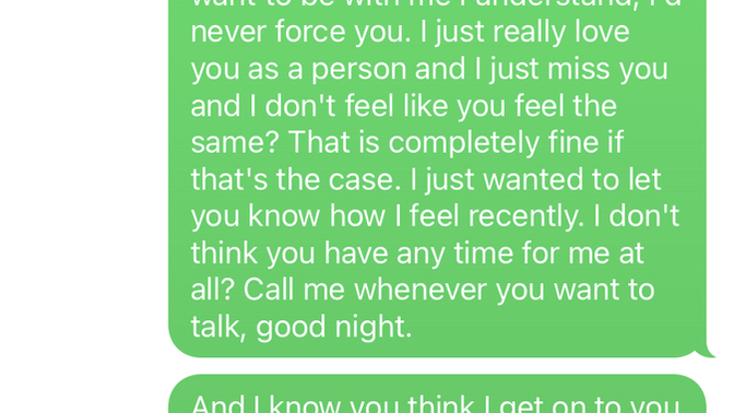 Was this paragraph horrible that I sent to my boyfriend?