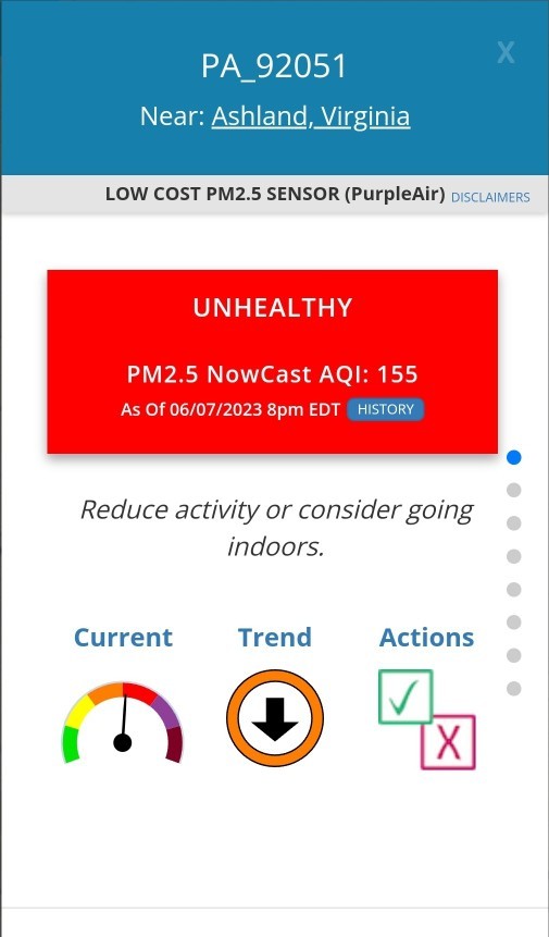 Should I not take long walks while there are forest fires in the area?