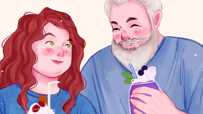 Picture of me and dad is done what do we think?