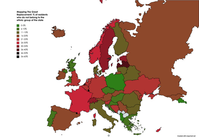 Did you know that Indigenous Europeans are well on their way to becoming minorities in their own homelands cause of mass migration from the 3rd World?