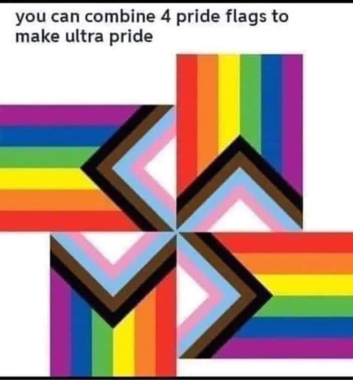 Can somebody explain to me how the LGBTQ+ flag doesn’t respelled a swastika?
