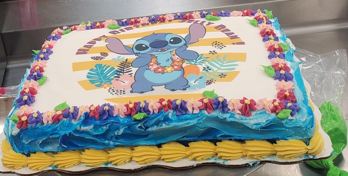 Made a stitch cake what do we think?