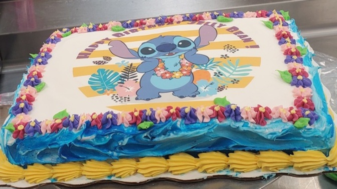 Made a stitch cake what do we think?