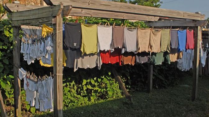 Do you hang your clothes out on the line to dry or do you waste electricity for a dryer?