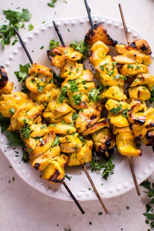 a. Grilled honey mustard chicken skewers