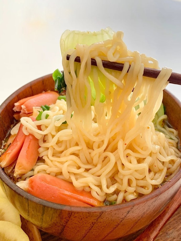 c. Ramen with sausages