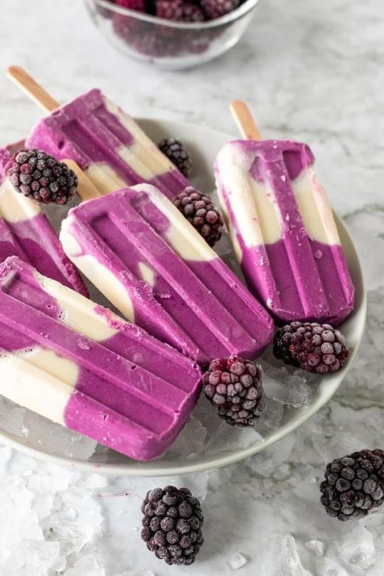 7. Blackberry cheesecake popsicles