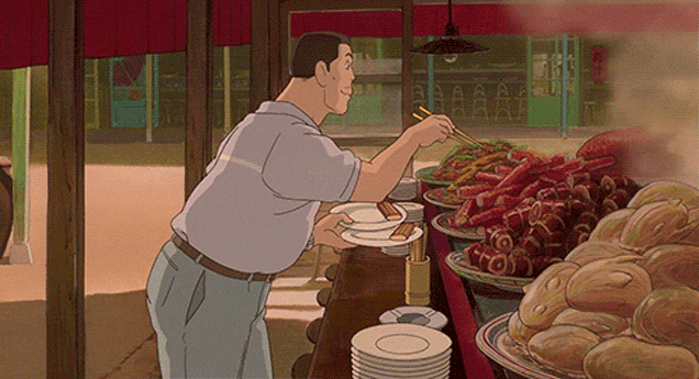 What do you go to first at the Asian Buffet?
