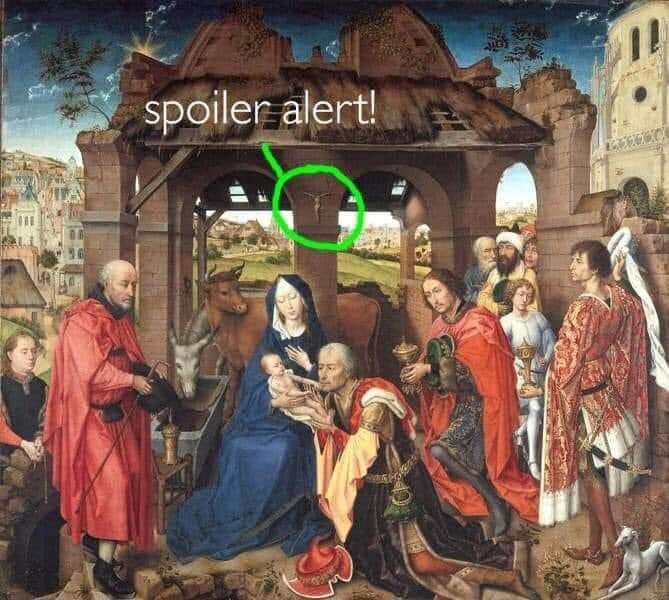 Why is Jesus often depicted wearing a cross necklace?