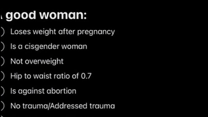 Why do some men post lists of standards like this but then get mad when women have standards as well?