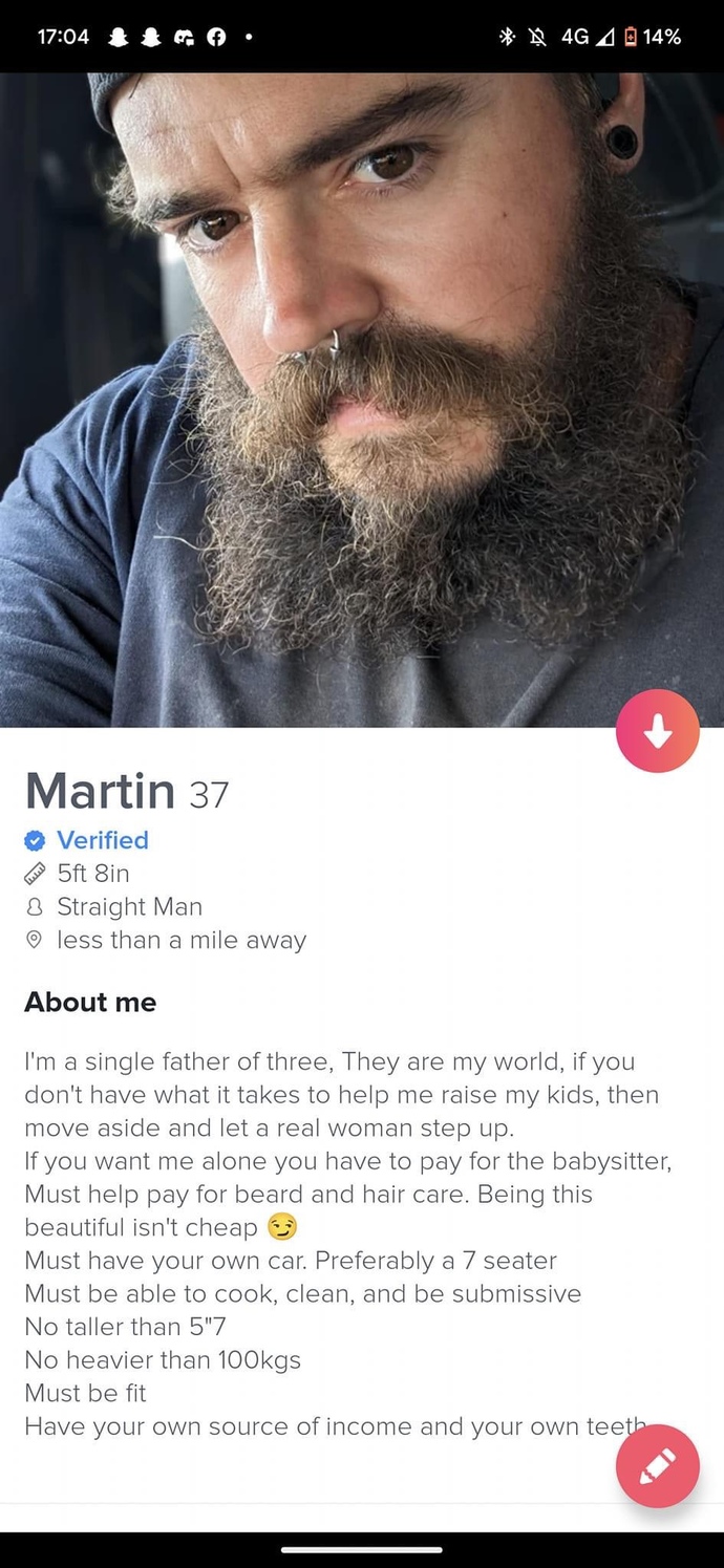 How did this dude manage to become a modern day woman trapped in a straight man’s body?