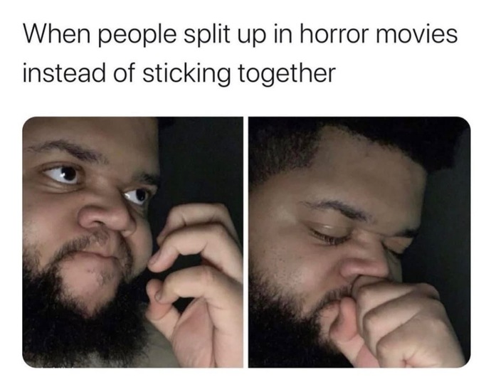 Imagine you’re in a real life horror movie, would you split up or stay together to survive?