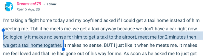 Is it lazy if a man asks you to get yourself from the airport?