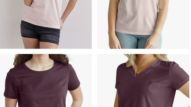 What neckline looks more feminine crew neck or v-neck?