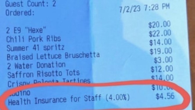 What would you do if this showed up on your bill after eating at a restaurant?