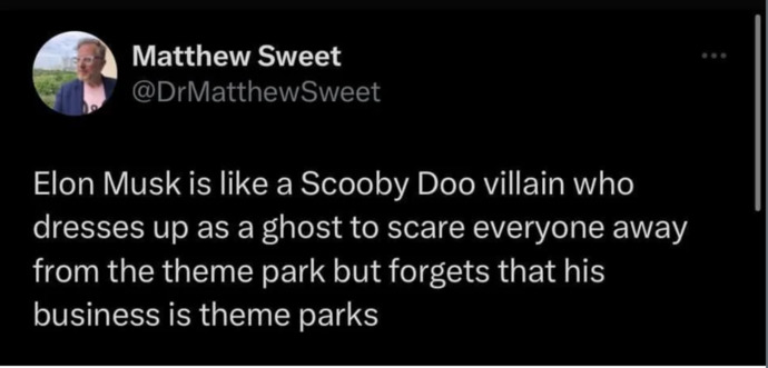 What do you think of people comparing Elon musk to a Scooby doo villain?