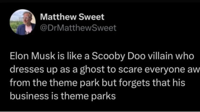 What do you think of people comparing Elon musk to a Scooby doo villain?