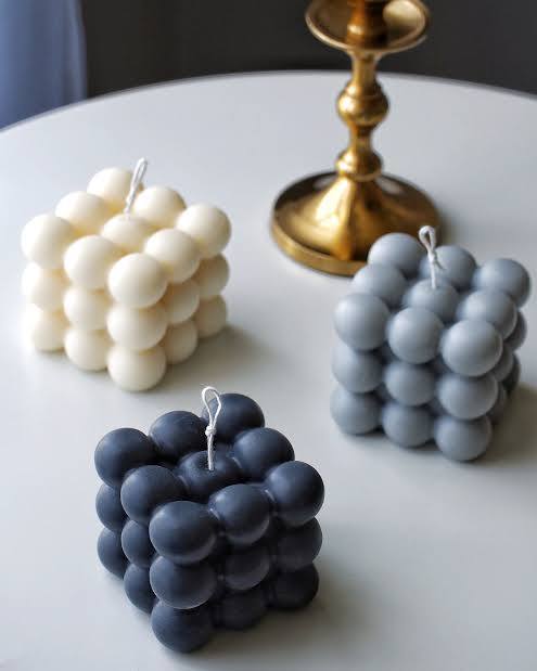 Bubble cube candles