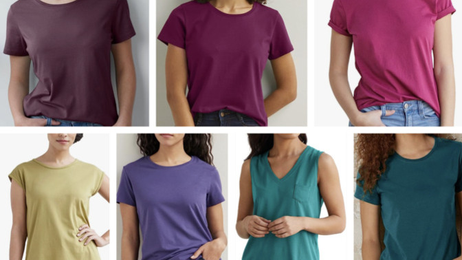 Which tee colors would suit best someone with olive skin and hazel eyes?