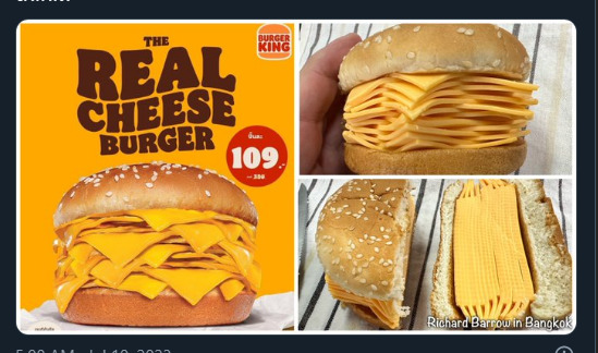 The new real cheeseburger by Burger King would you eat it?