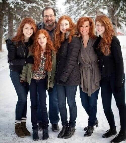 All 4 girls had mothers genes and dad lost out
