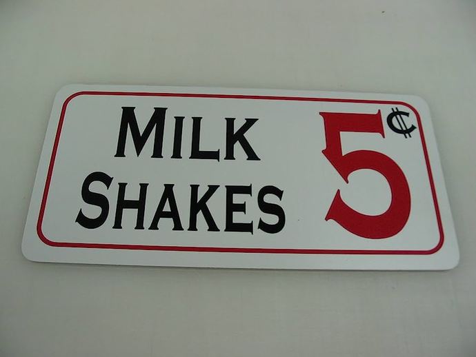 Actual historical price of a milkshake 