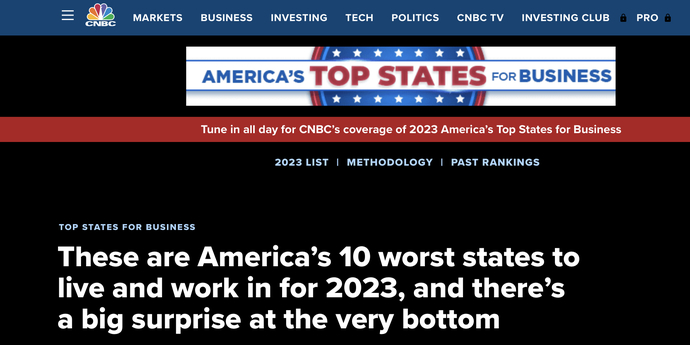 Do you live in one of the worst states, according to CNBC?