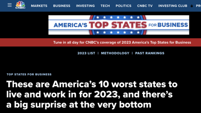 Do you live in one of the worst states, according to CNBC?