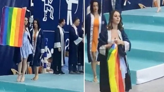 An investigation has been launched against the student who raised the LGBTI flag. Where is the freedom?