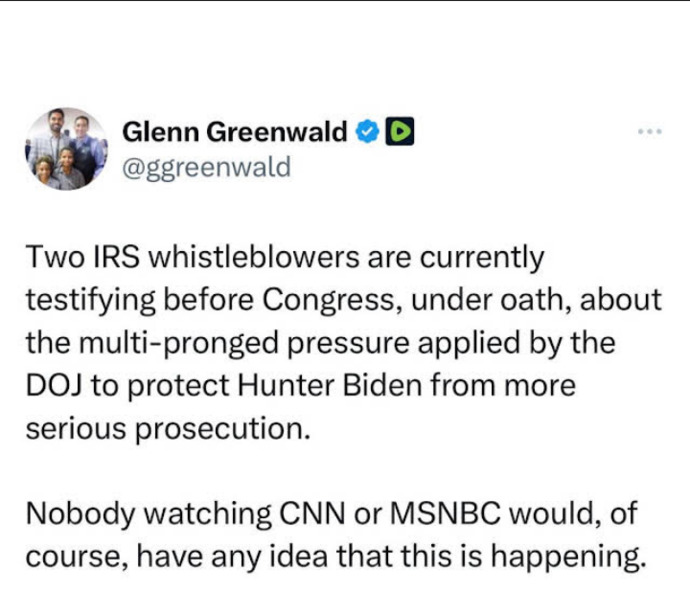 Glenn Greenwald bringing you real news! Thoughts?