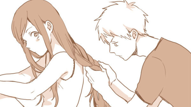 What does it mean if a guy runs his hands/fingers along a woman’s hair?