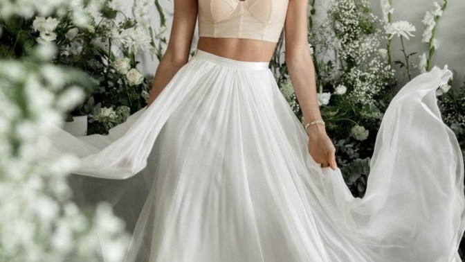 Ladies. Would you sport a two-piece wedding dress style on your big day. Or reserve it for the reception?