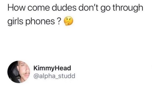 Guys, do you go through your girl’s phones? Why/why not?
