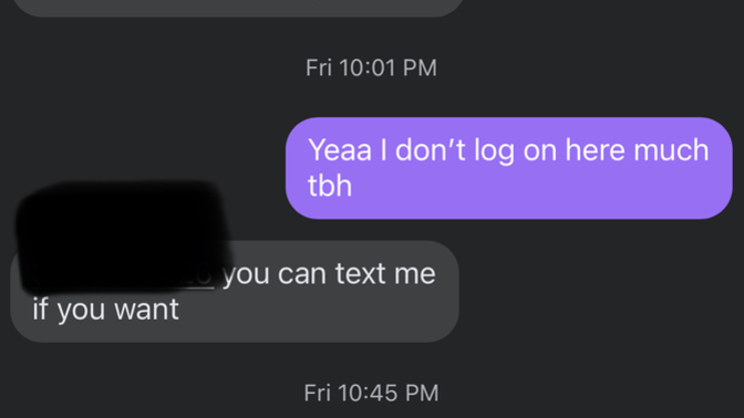 Is this guy turned off that I want his Snapchat instead?