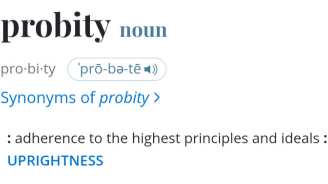 Do you have probity?