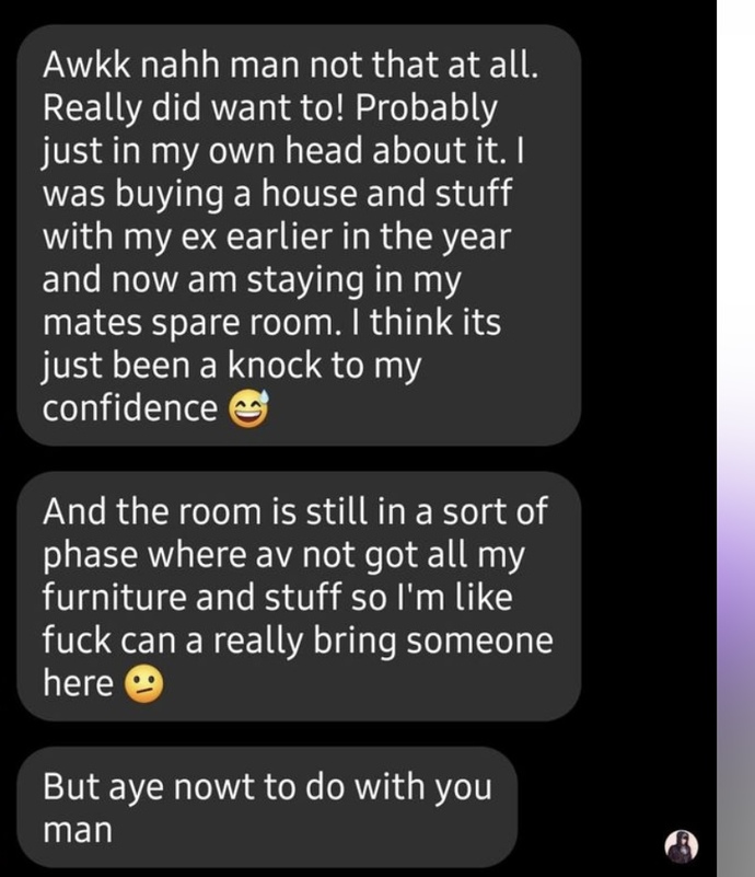 I asked him if he’s not into me. Is it just a cop out for I’m not interested enough to take you on a date?