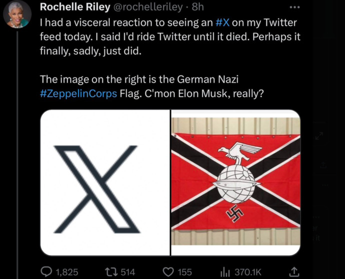 Do you agree with rochelle riley, the new Twitter symbol X is NAZI? ?