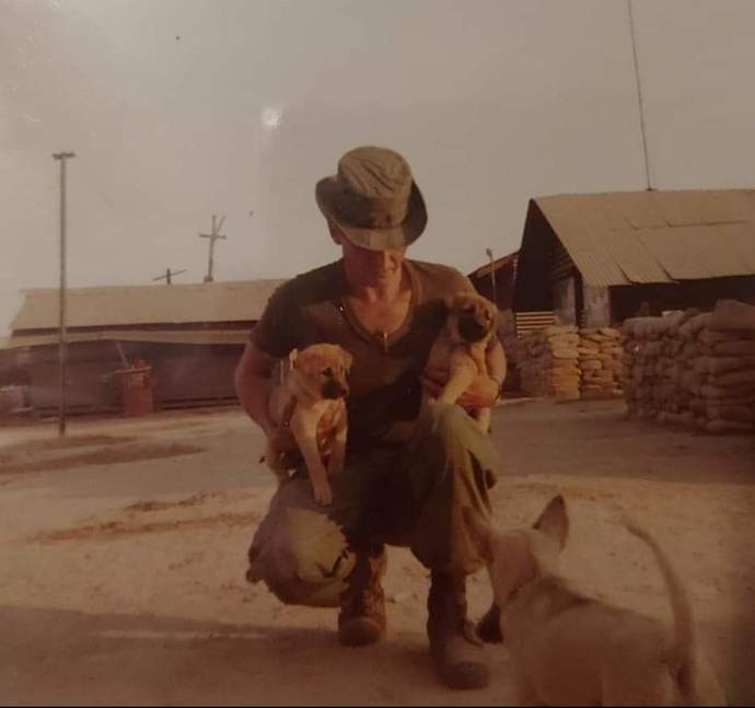 My Opa with dogs. 