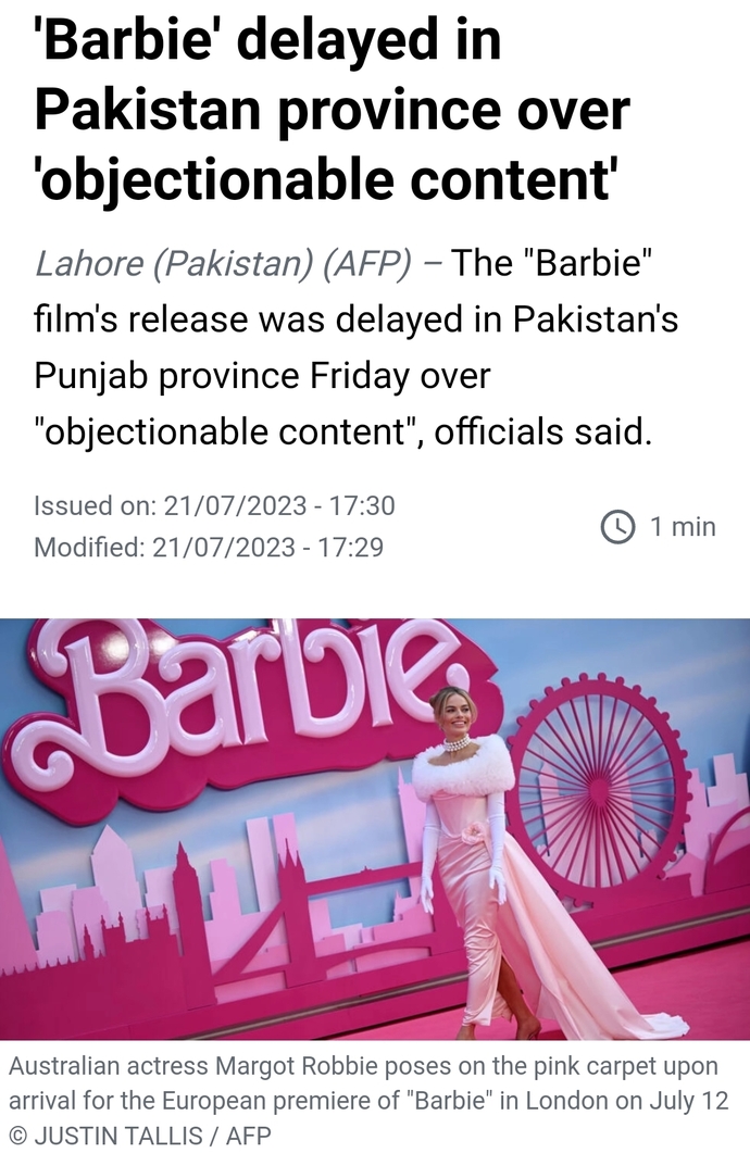 Should the US follow Pakistans lead and censor the Barbie movie for hate speech?